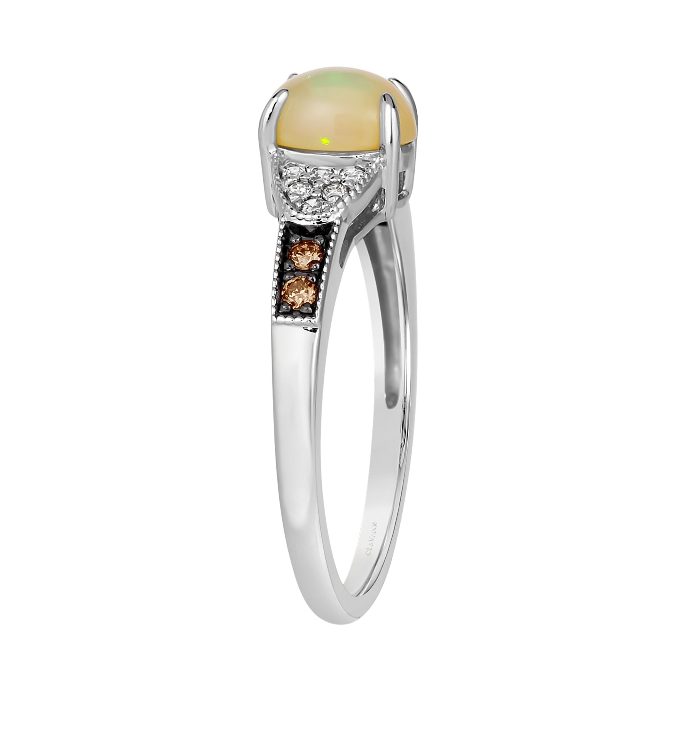 3/8 ct. t.w. Neopolitan Opal™, 1/20 ct. t.w. Chocolate Diamonds®, 1/15 ct. t.w. Nude Diamonds™ Ring in 14K Vanilla Gold®