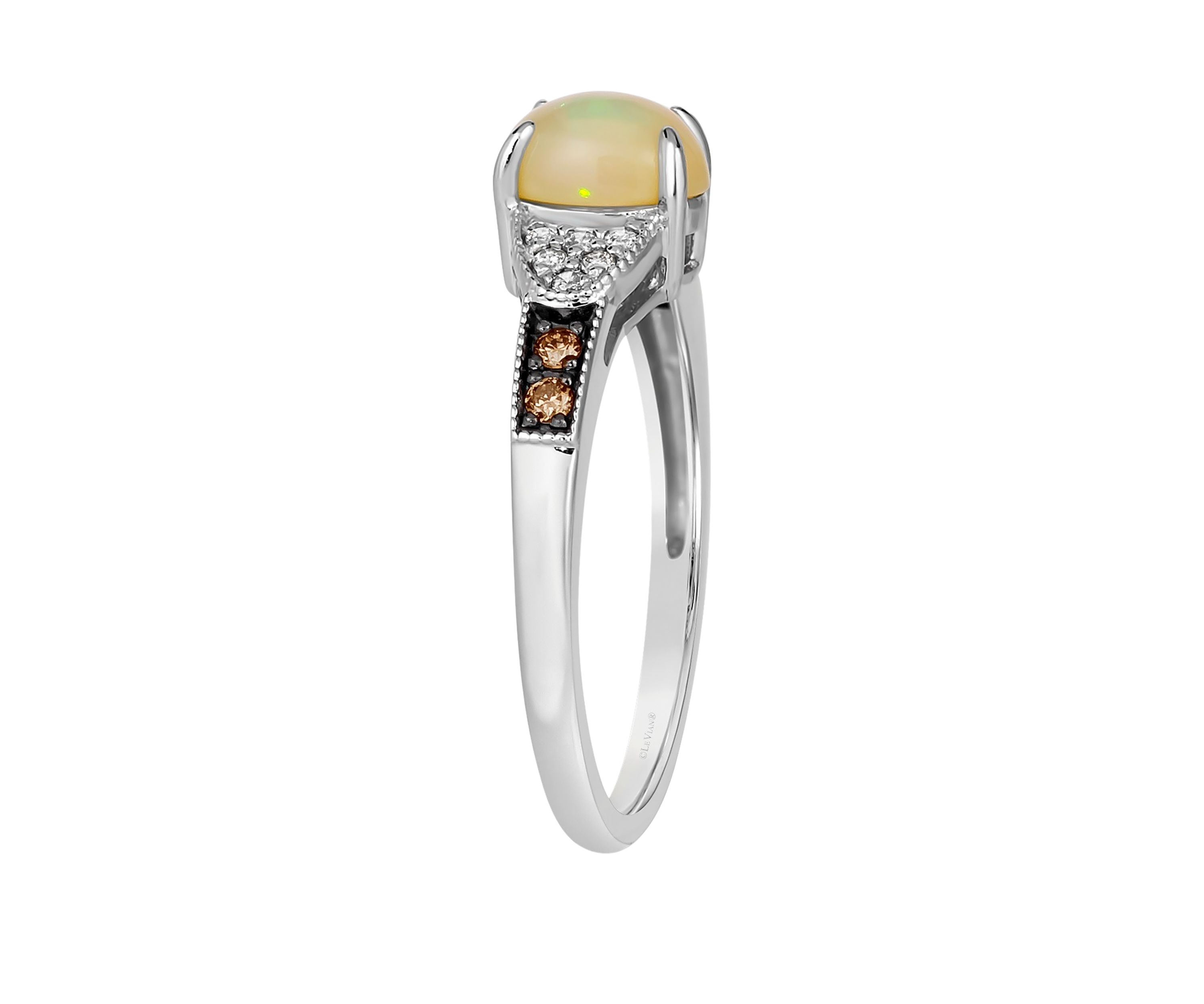 3/8 ct. t.w. Neopolitan Opal™, 1/20 ct. t.w. Chocolate Diamonds®, 1/15 ct. t.w. Nude Diamonds™ Ring in 14K Vanilla Gold®