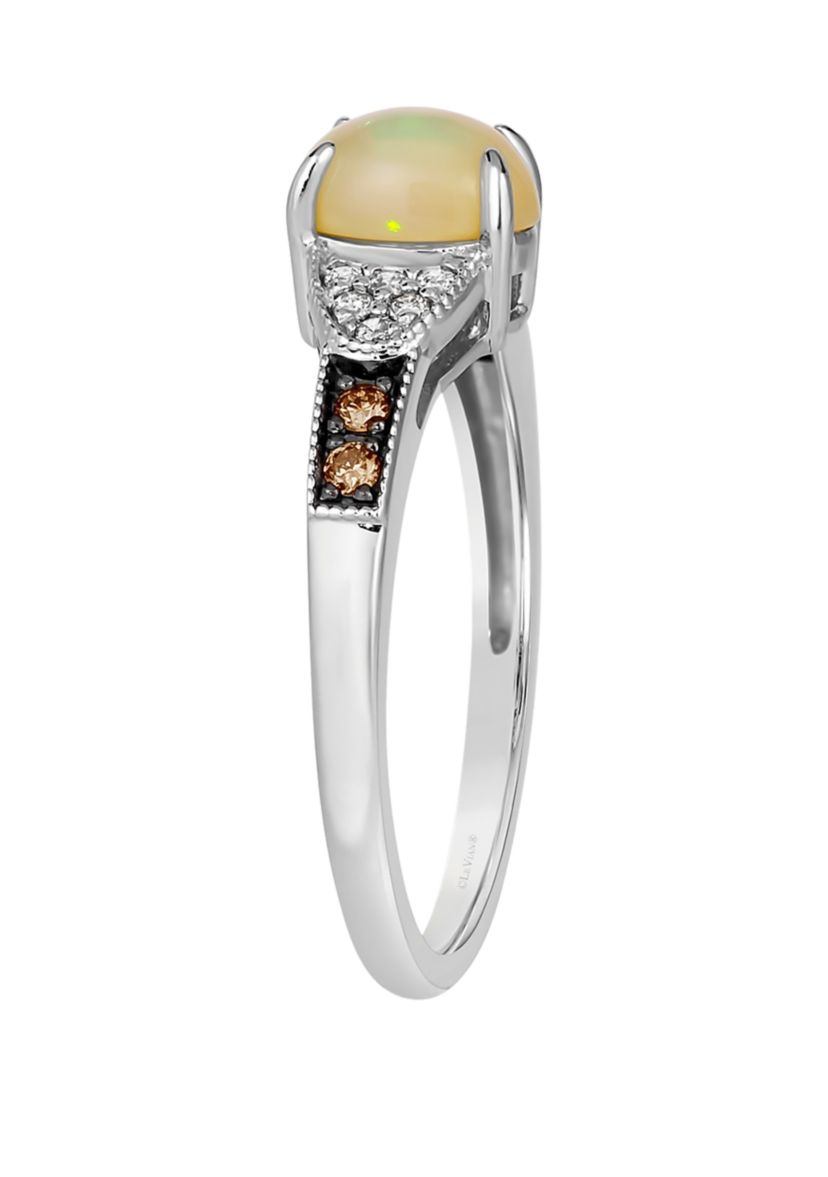 3/8 ct. t.w. Neopolitan Opal™, 1/20 ct. t.w. Chocolate Diamonds®, 1/15 ct. t.w. Nude Diamonds™ Ring in 14K Vanilla Gold®