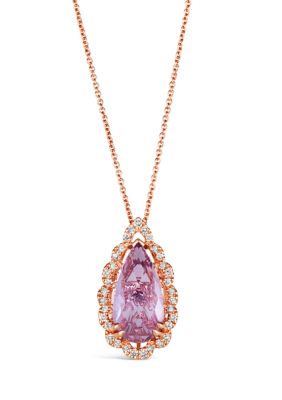 3.75 ct. t.w. Grape Amethyst™, 1/4 ct. t.w. Nude Diamonds™ Pendant Necklace in 14K Strawberry Gold®