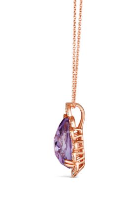 3.75 ct. t.w. Grape Amethyst™, 1/4 ct. t.w. Nude Diamonds™ Pendant Necklace in 14K Strawberry Gold®