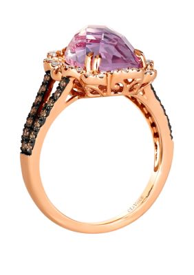 3.75 ct. t.w. Grape Amethyst™, 1/4 ct. t.w. Nude Diamonds™, 1/4 ct. t.w. Chocolate Diamonds® Ring in 14K Strawberry Gold®