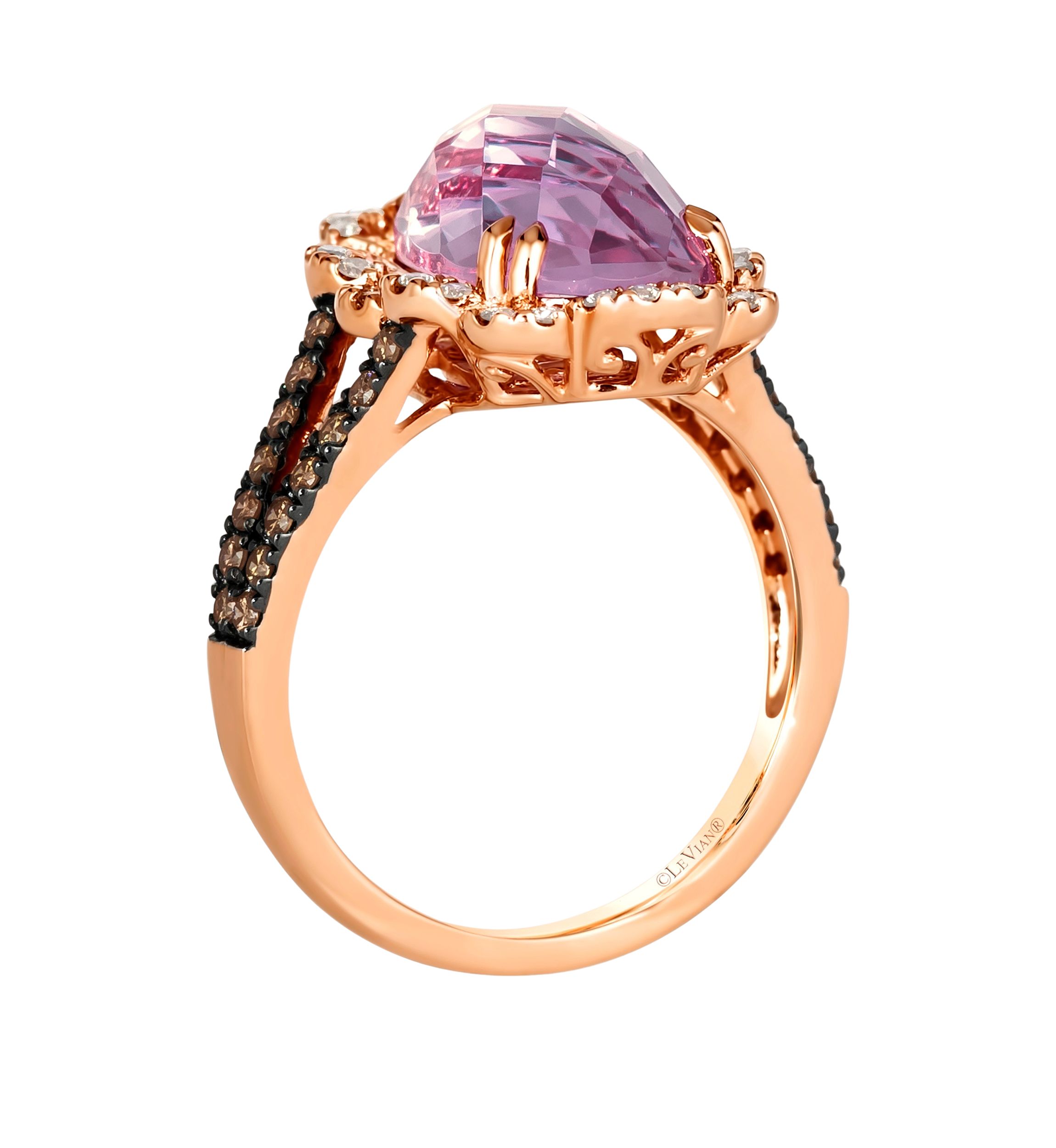 3.75 ct. t.w. Grape Amethyst™, 1/4 ct. t.w. Nude Diamonds™, 1/4 ct. t.w. Chocolate Diamonds® Ring in 14K Strawberry Gold®