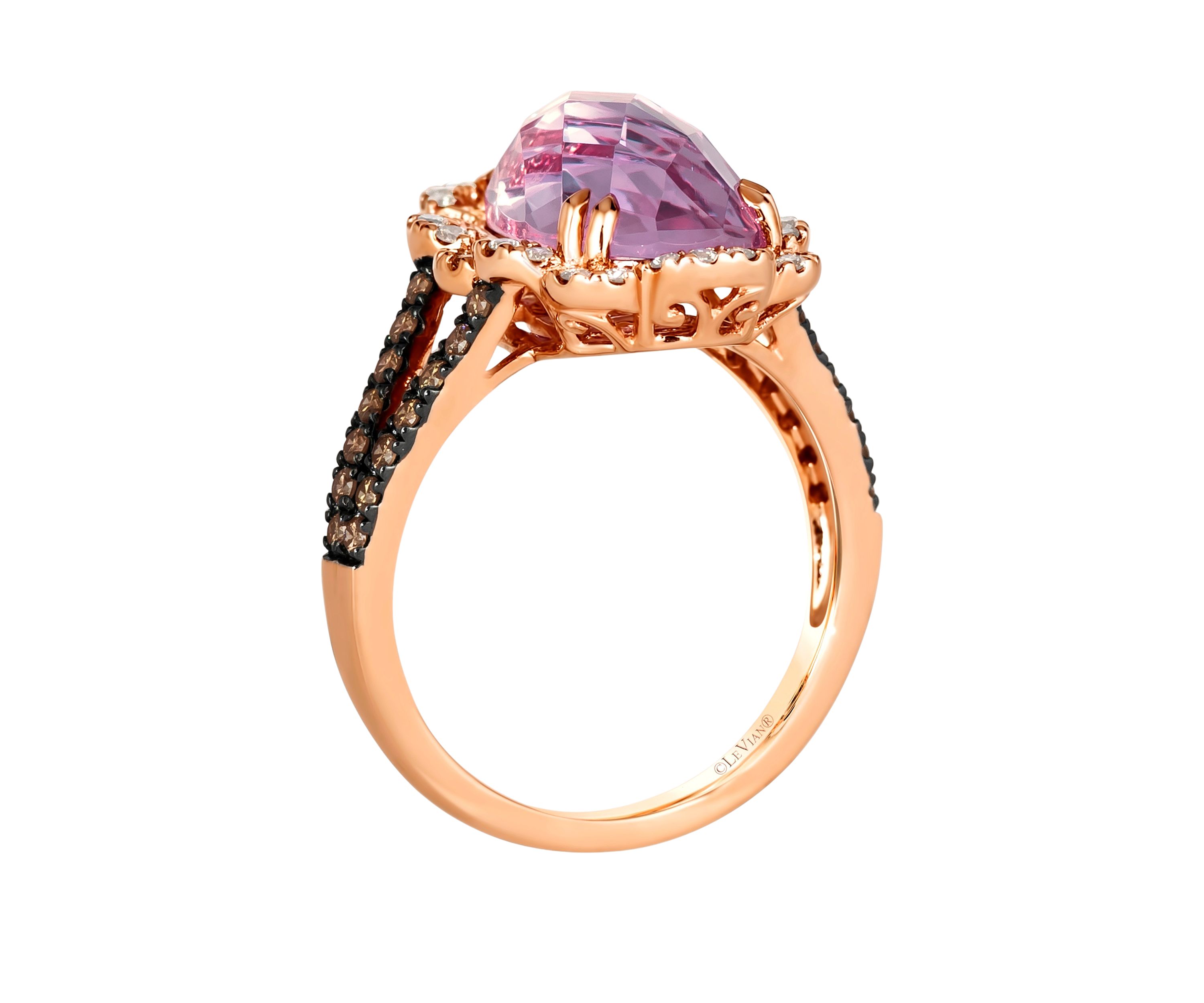 3.75 ct. t.w. Grape Amethyst™, 1/4 ct. t.w. Nude Diamonds™, 1/4 ct. t.w. Chocolate Diamonds® Ring in 14K Strawberry Gold®
