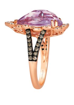 3.75 ct. t.w. Grape Amethyst™, 1/4 ct. t.w. Nude Diamonds™, 1/4 ct. t.w. Chocolate Diamonds® Ring in 14K Strawberry Gold®