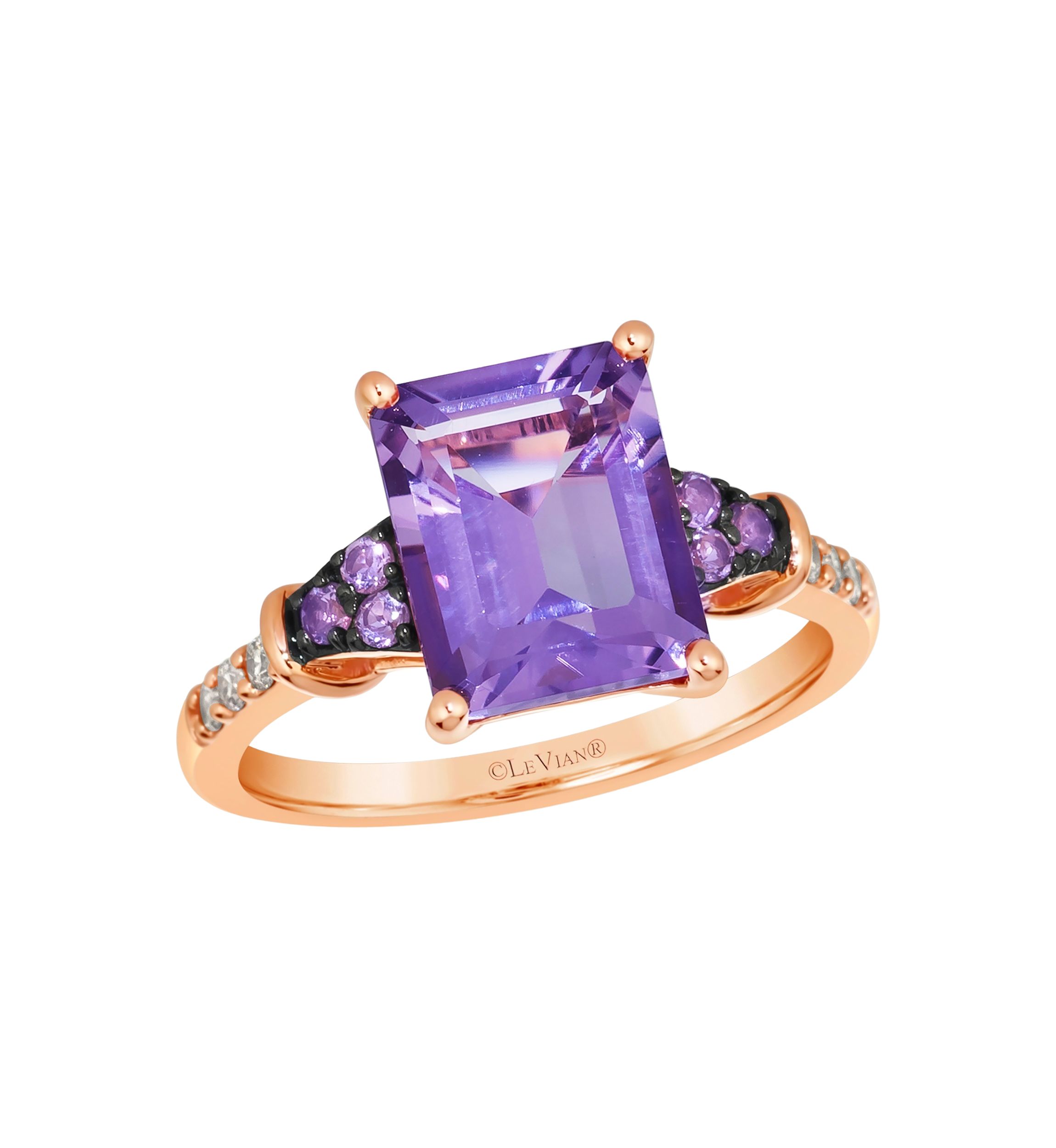 2.63 ct. t.w. Grape Amethyst™, 1/10 ct. t.w. Nude Diamonds™ Ring in 14K Strawberry Gold®
