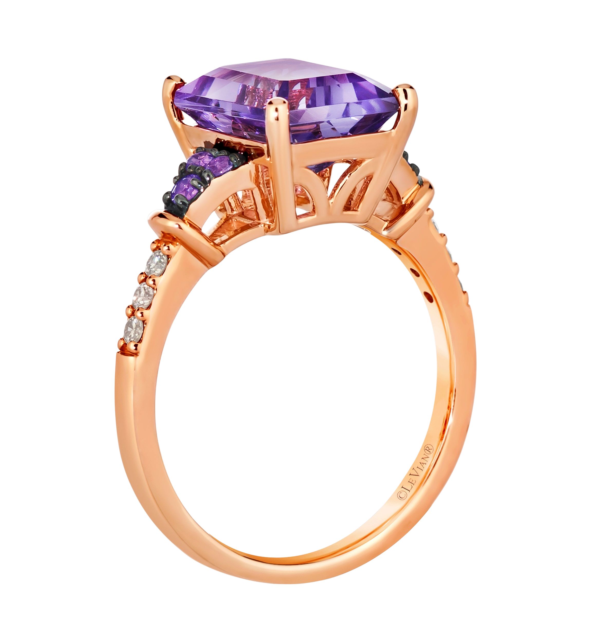 2.63 ct. t.w. Grape Amethyst™, 1/10 ct. t.w. Nude Diamonds™ Ring in 14K Strawberry Gold®