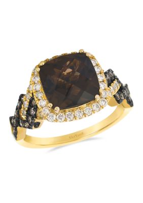 Le Vian 2.75 ct. t.w. Chocolate QuartzÂ®, 1/3 ct. t.w. Nude Diamondsâ¢, 1/4 ct. t.w. Chocolate Diamonds Ring in 14K Honey Gold -  5400455BVXS14