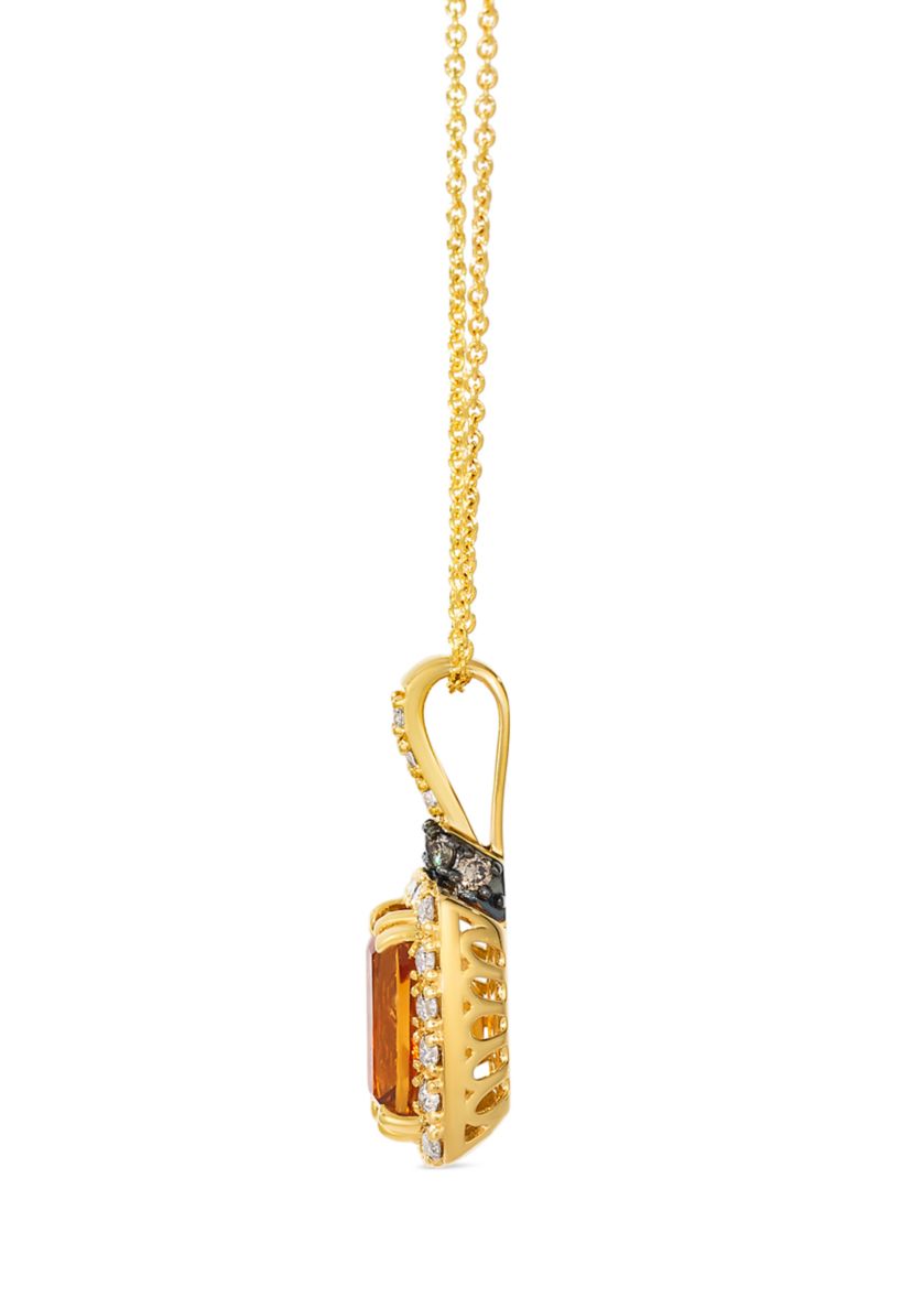 1.75 ct. t.w. Cinnamon Citrine®, 1/4 ct. t.w. Nude Diamonds™, 1/20 ct. t.w. Chocolate Diamonds® Necklace in 14K Honey Gold™