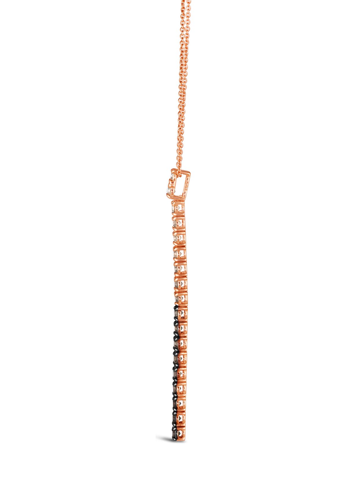 7/8 ct. t.w. Chocolate Ombré Diamonds® Ombré Pendant Necklace in 14K Strawberry Gold®