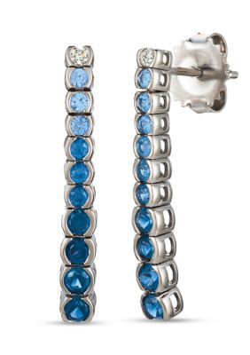 Le Vian 1/10 Ct. T.w. Diamond And OmbrÃ© Sapphire Earrings In 14K White Gold