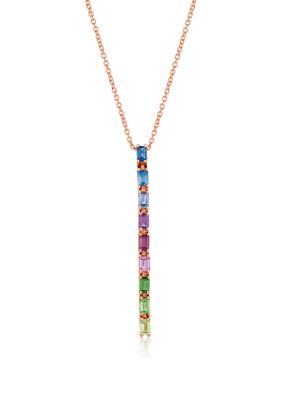 Le Vian Multi Stone Pendant Necklace In 14K Strawberry Gold