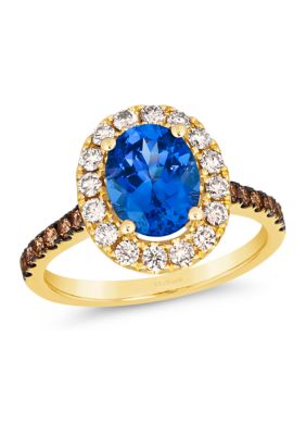 Le Vian Ring featuring 1.75 ct. t.w. Blueberry Tanzanite®, 1/2 ct. t.w. Nude Diamonds™, 1/4 ct. t.w. Chocolate Diamonds in 14K Honey Gold
