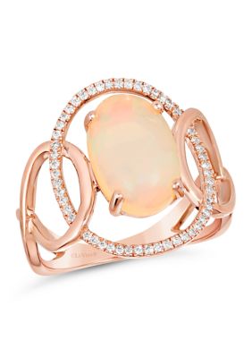 Le Vian 2 1/5 ct. t.w. Neopolitan Opal®, 1/6 ct. t.w. Vanilla Diamonds Ring set in 14K Strawberry Gold, Gold, 7