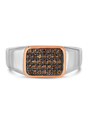 Chocolatier® Ring featuring 3/8 ct. t.w. Chocolate Diamonds® Ring in Sterling Silver and 14K Strawberry Gold®