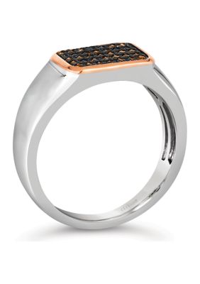 Chocolatier® Ring featuring 3/8 ct. t.w. Chocolate Diamonds® Ring in Sterling Silver and 14K Strawberry Gold®