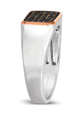 Chocolatier® Ring featuring 3/8 ct. t.w. Chocolate Diamonds® Ring in Sterling Silver and 14K Strawberry Gold®