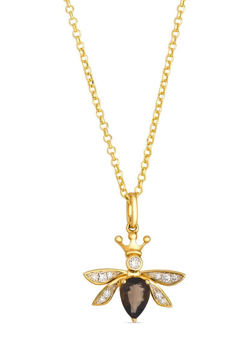 Queen Bee Pendant featuring 5/8 ct. t.w. Chocolate Quartz®, 1/15 ct. t.w. Vanilla Diamonds® set in 14K Honey Gold™
