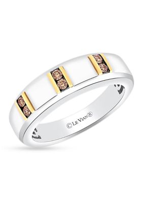 Le Vian Men's 1/5 Ct. T.w. Chocolate Diamonds Ring In Sterling Silver And 14K Gold