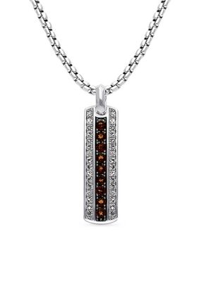 Men's 1 ct. t.w. Chocolate Quartz®, 7/8 ct. t.w. Vanilla Topaz™ Necklace in Sterling Silver