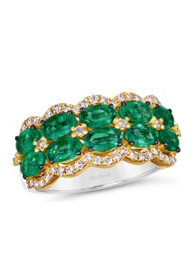 2 ct. t.w. Costa Smeralda Emeralds™, 1/3 ct. t.w. Nude Diamonds™ Ring in 14K Honey Gold™