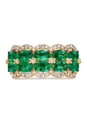 2 ct. t.w. Costa Smeralda Emeralds™, 1/3 ct. t.w. Nude Diamonds™ Ring in 14K Honey Gold™