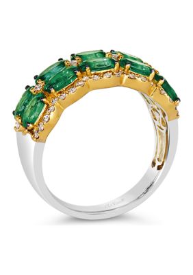 2 ct. t.w. Costa Smeralda Emeralds™, 1/3 ct. t.w. Nude Diamonds™ Ring in 14K Honey Gold™