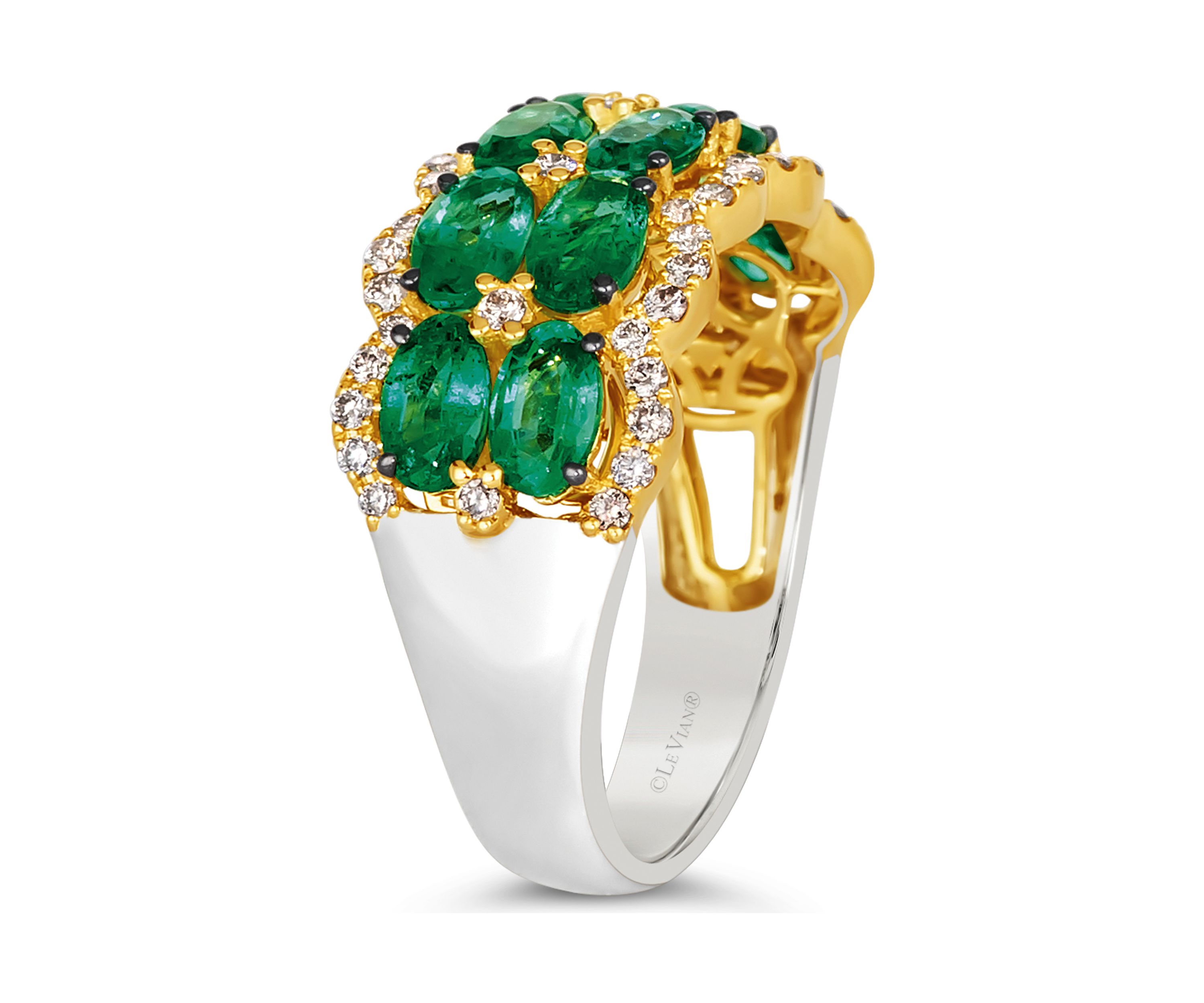2 ct. t.w. Costa Smeralda Emeralds™, 1/3 ct. t.w. Nude Diamonds™ Ring in 14K Honey Gold™