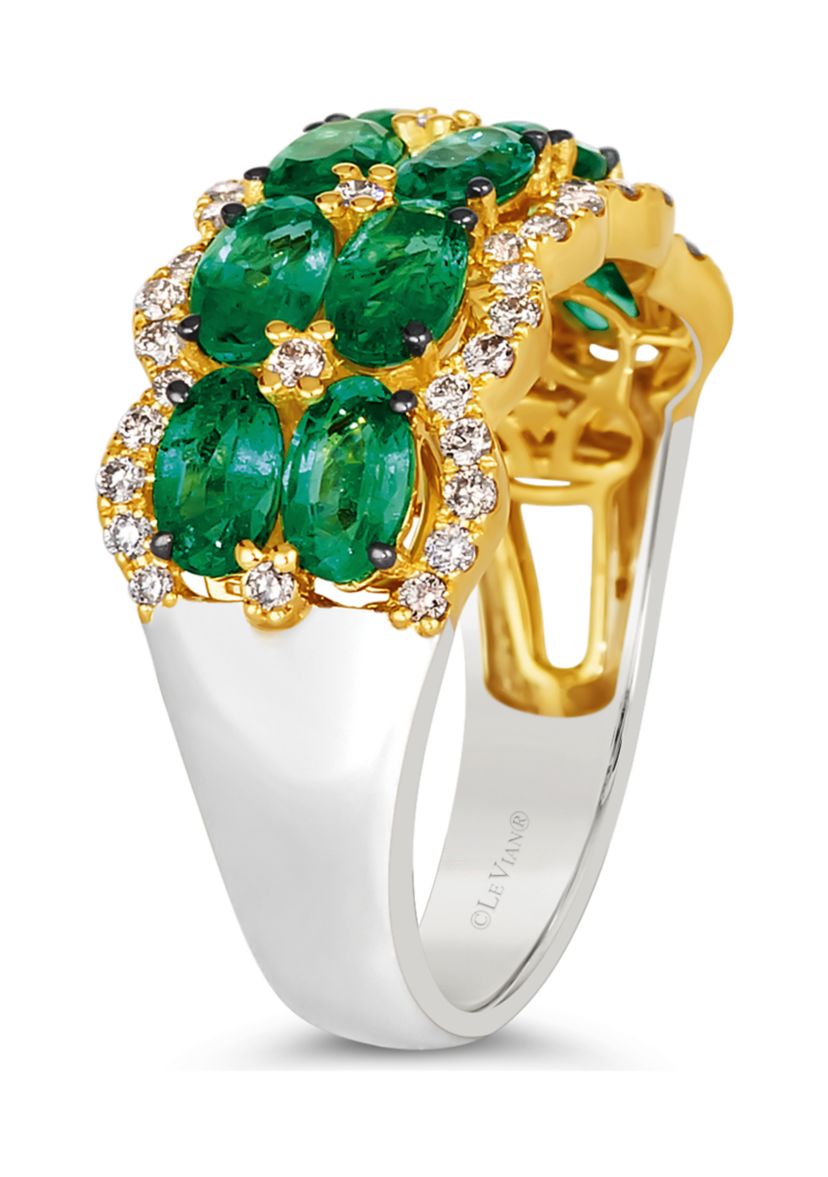 2 ct. t.w. Costa Smeralda Emeralds™, 1/3 ct. t.w. Nude Diamonds™ Ring in 14K Honey Gold™