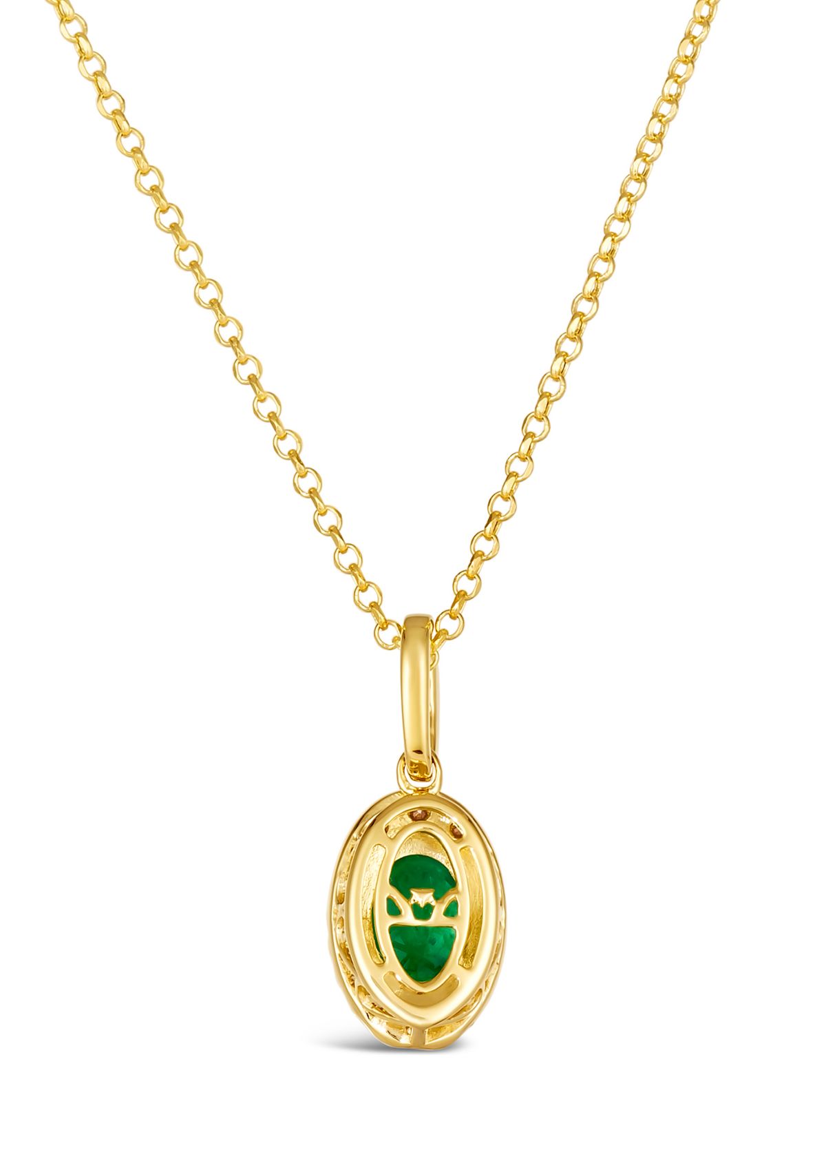 Pendant featuring 1 ct. t.w. Costa Smeralda Emeralds™, 1/3 ct. t.w. Nude Diamonds™, 1/20 ct. t.w. Chocolate Diamonds® set in 14K Honey Gold™