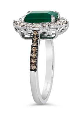 1.63 ct. t.w. Costa Smeralda Emeralds™, 1/2 ct. t.w. Nude Diamonds™, 1/6 ct. t.w. Chocolate Diamonds® Ring in 14K Vanilla Gold®