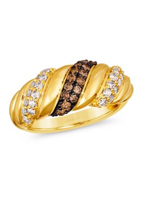 Le Vian Ring Featuring 1/3 Ct. T.w. Chocolate Diamonds, 1/2 Ct. T.w. Nude Diamondsâ¢ In 14K Honey Gold