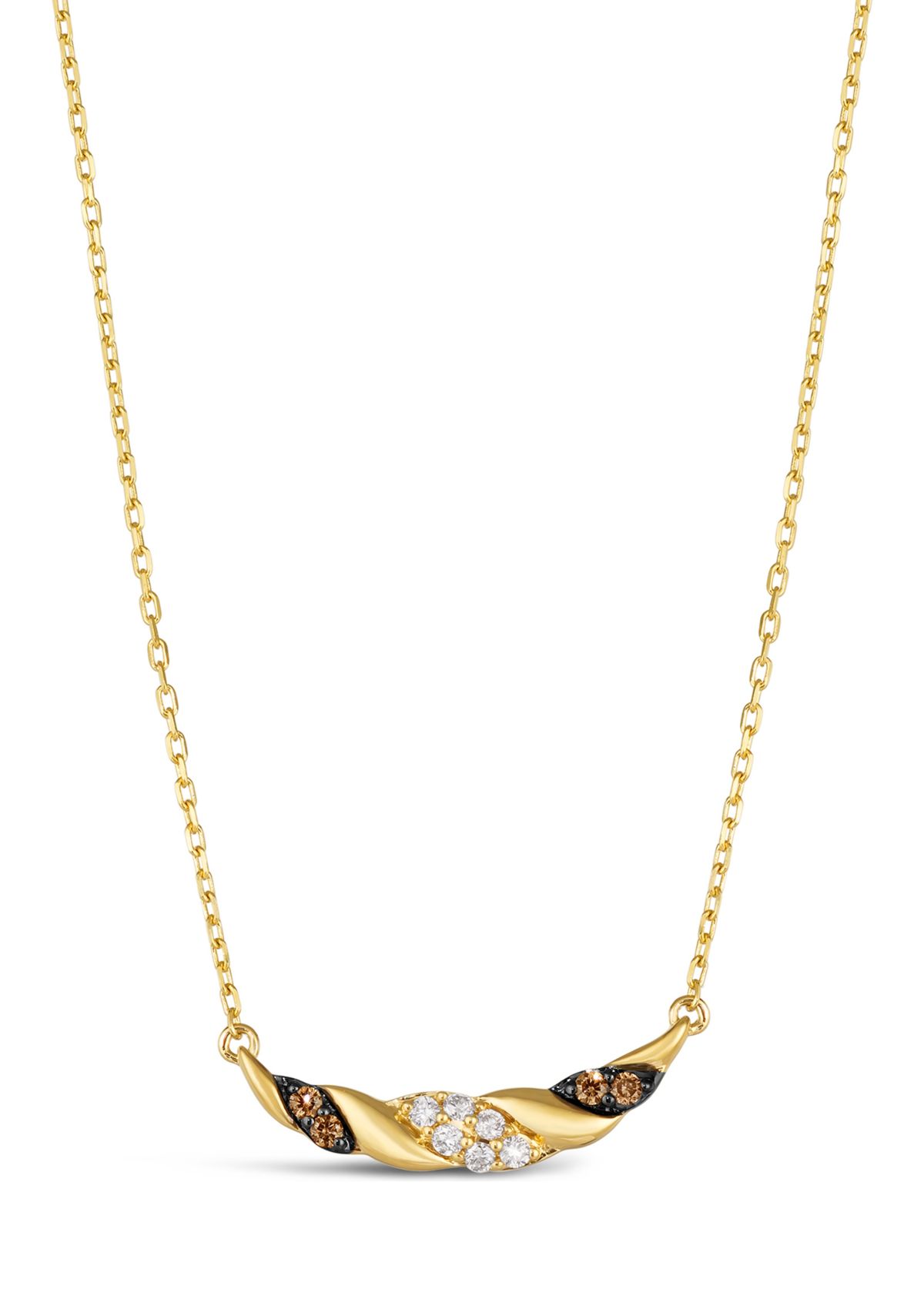  Necklace featuring 1/15 ct. t.w. Chocolate Diamonds®, 1/10 ct. t.w. Nude Diamonds™ in 14K Honey Gold™