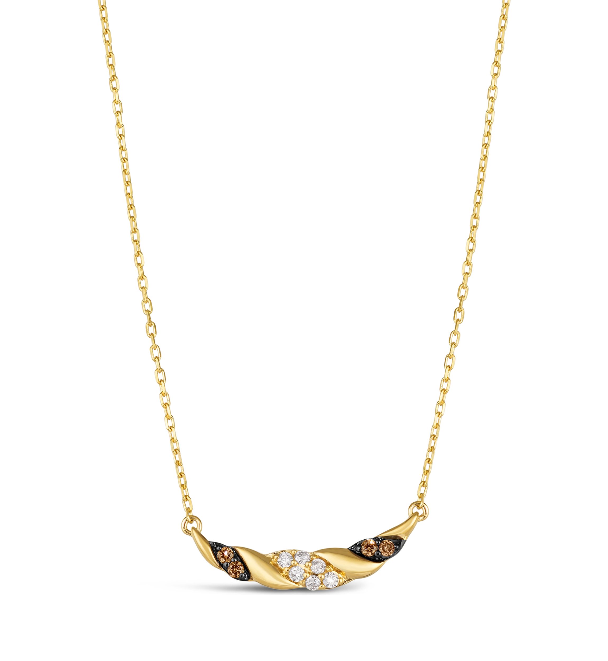  Necklace featuring 1/15 ct. t.w. Chocolate Diamonds®, 1/10 ct. t.w. Nude Diamonds™ in 14K Honey Gold™