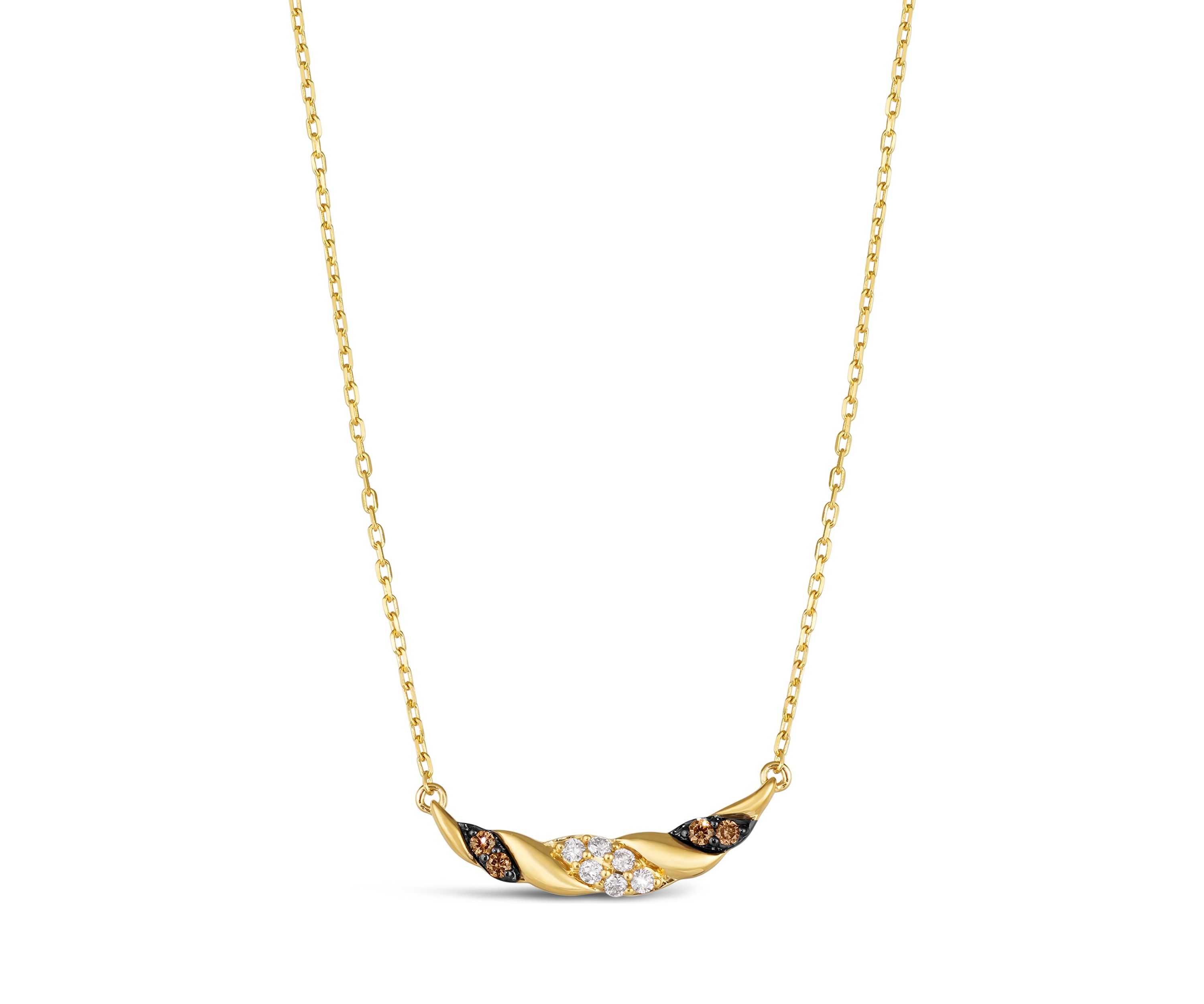  Necklace featuring 1/15 ct. t.w. Chocolate Diamonds®, 1/10 ct. t.w. Nude Diamonds™ in 14K Honey Gold™