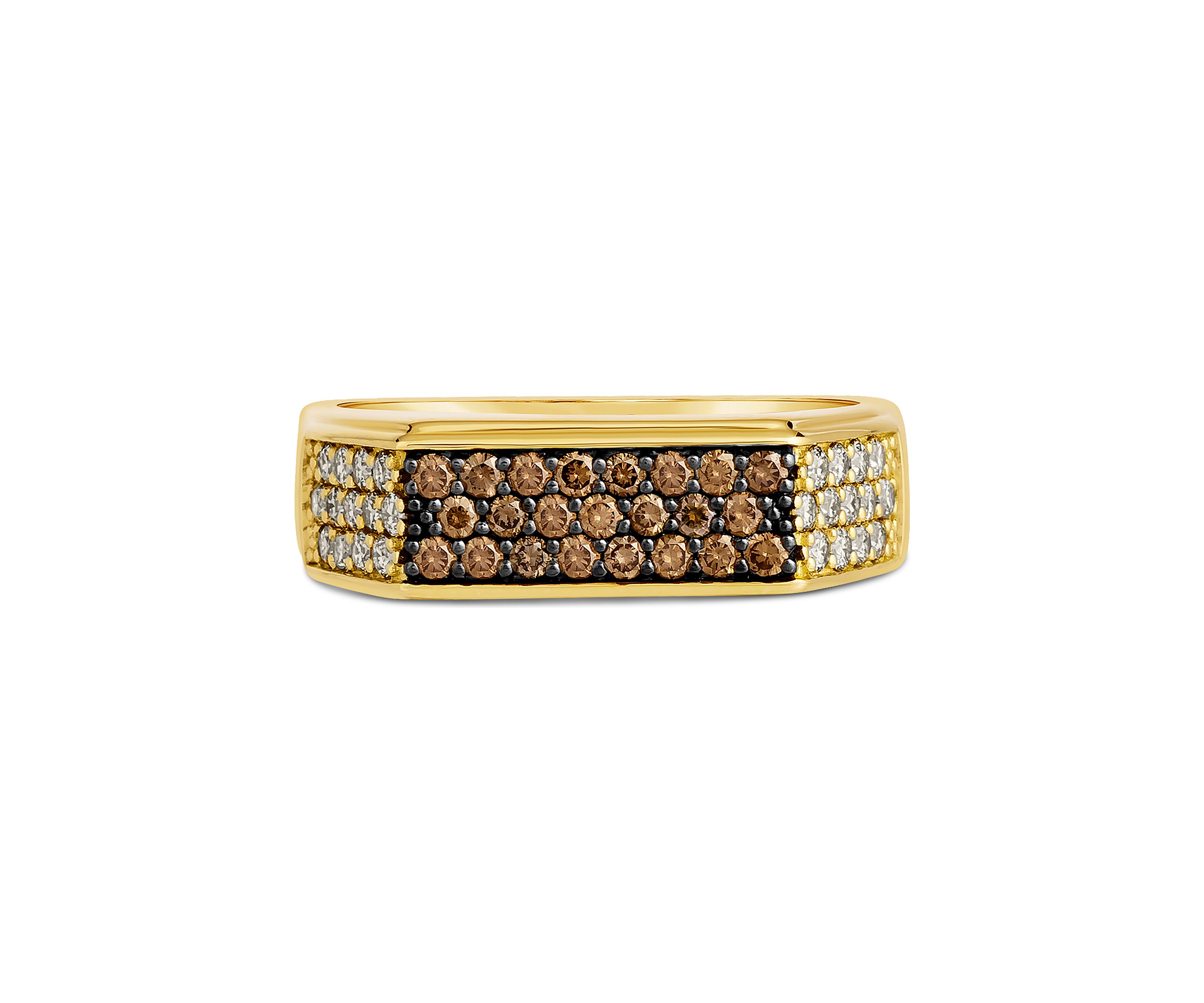 1/2 ct. t.w. Nude Diamonds™, 3/8 ct. t.w. Chocolate Diamonds® Ring in 14K Honey Gold™