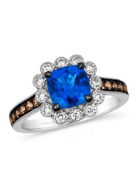 Le Vian Ring featuring 1.33 ct. t.w. Blueberry Tanzanite®, 1/4 ct. t.w. Chocolate Diamonds, 1/4 ct. t.w. Nude Diamonds™ in 14K Vanilla Gold