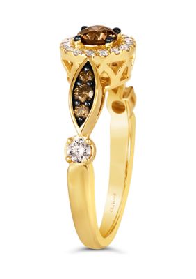 1/2 ct. t.w. Chocolate Diamonds®, 1/4 ct. t.w. Nude Diamonds™ Ring in 14K Honey Gold™