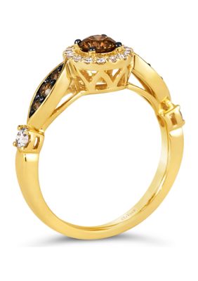 1/2 ct. t.w. Chocolate Diamonds®, 1/4 ct. t.w. Nude Diamonds™ Ring in 14K Honey Gold™