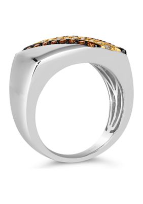 Men's Ring featuring 3/8 ct. t.w. Chocolate Diamonds®, 1/5 ct. t.w. Nude Diamonds™  in Sterling Silver and Honey Gold™