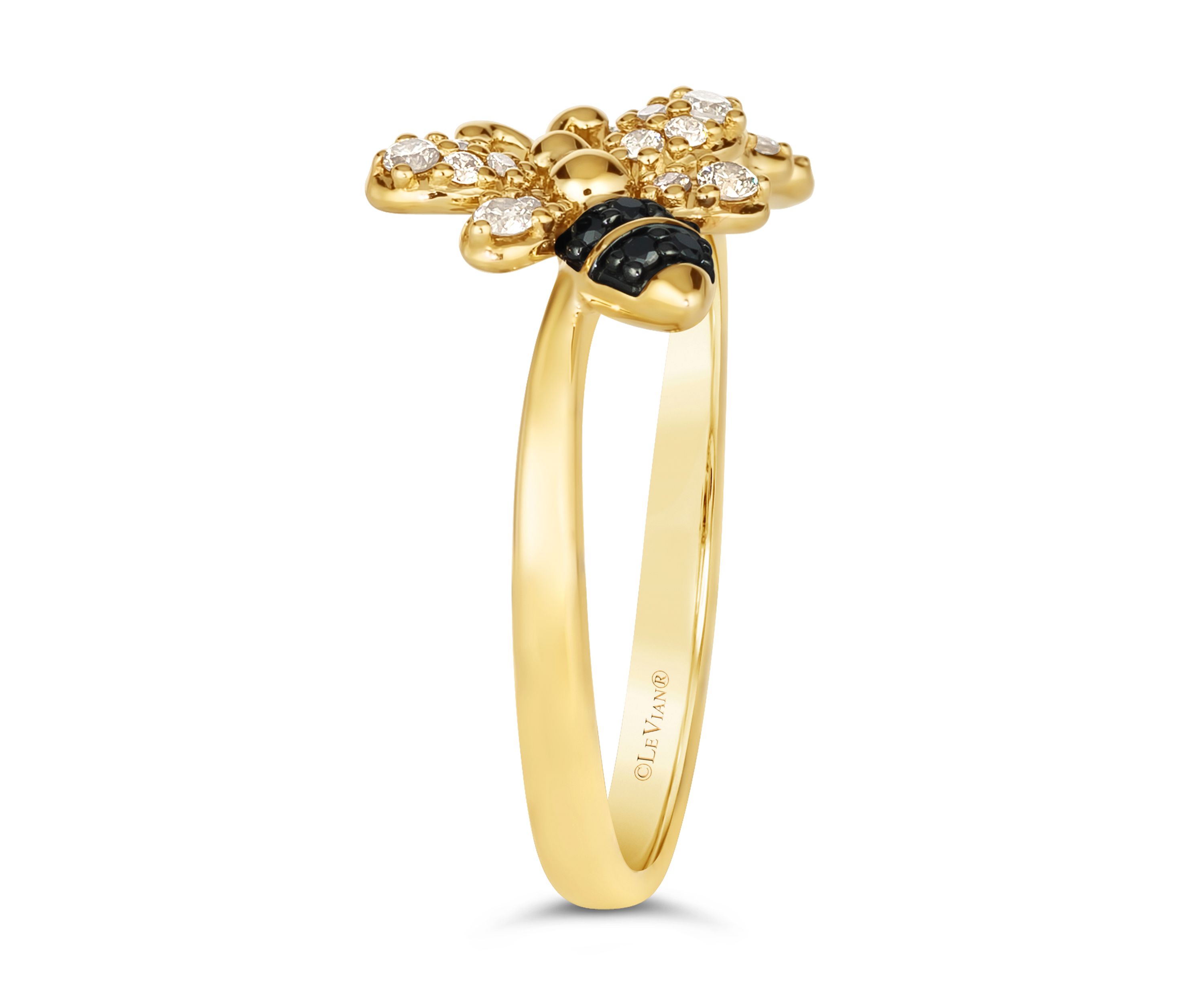1/10 ct. t.w. Raspberry Rhodolite®, 1/4 ct. t.w. Nude Diamonds™, 1/10 ct. t.w. Blackberry Diamonds® Ring set in 14K Honey Gold™
