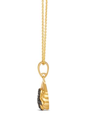 Chocolatier® Shell Pendant Necklace featuring 1/6 ct. t.w. Chocolate Diamonds® in 14K Honey Gold™