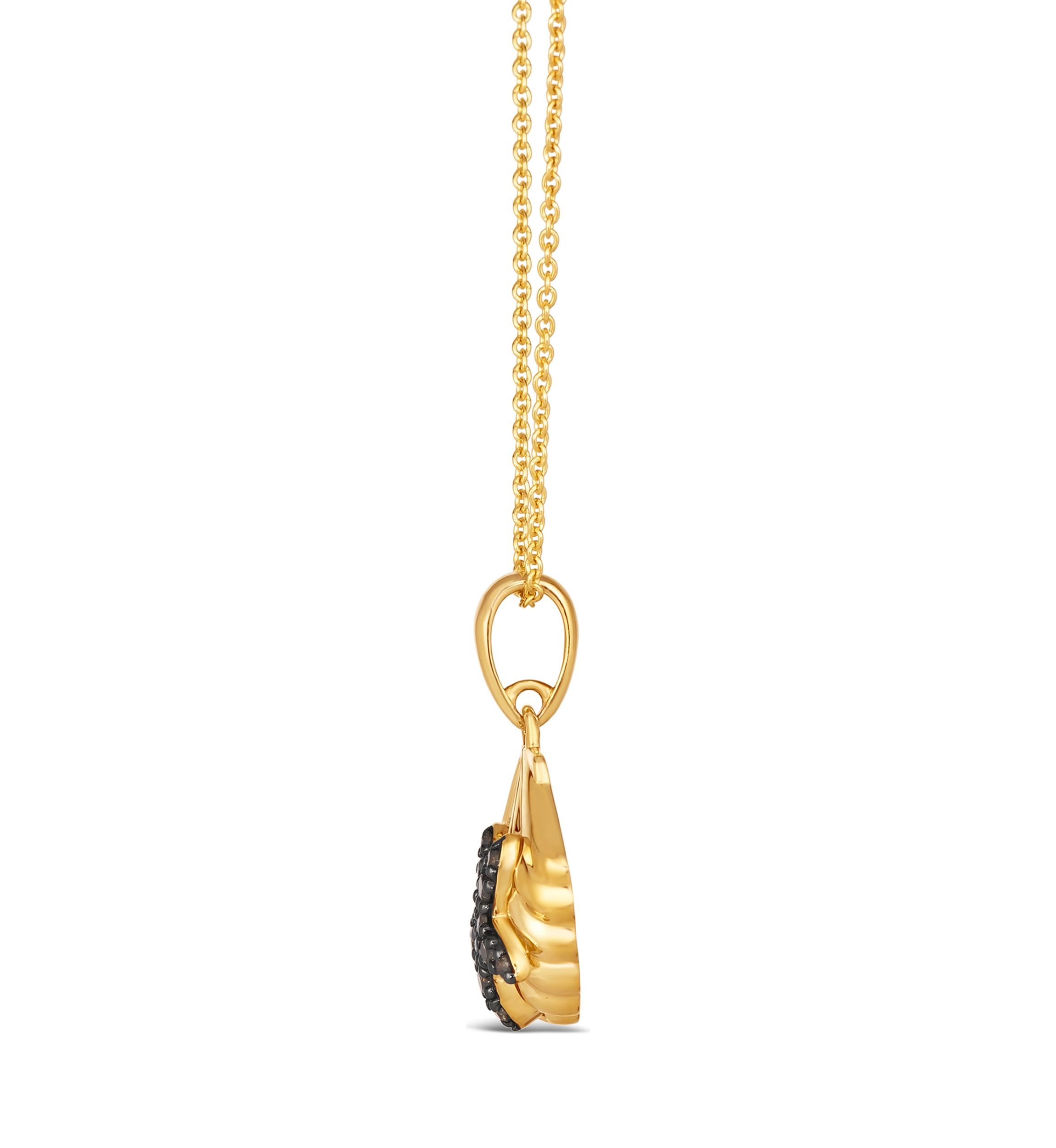 Chocolatier® Shell Pendant Necklace featuring 1/6 ct. t.w. Chocolate Diamonds® in 14K Honey Gold™