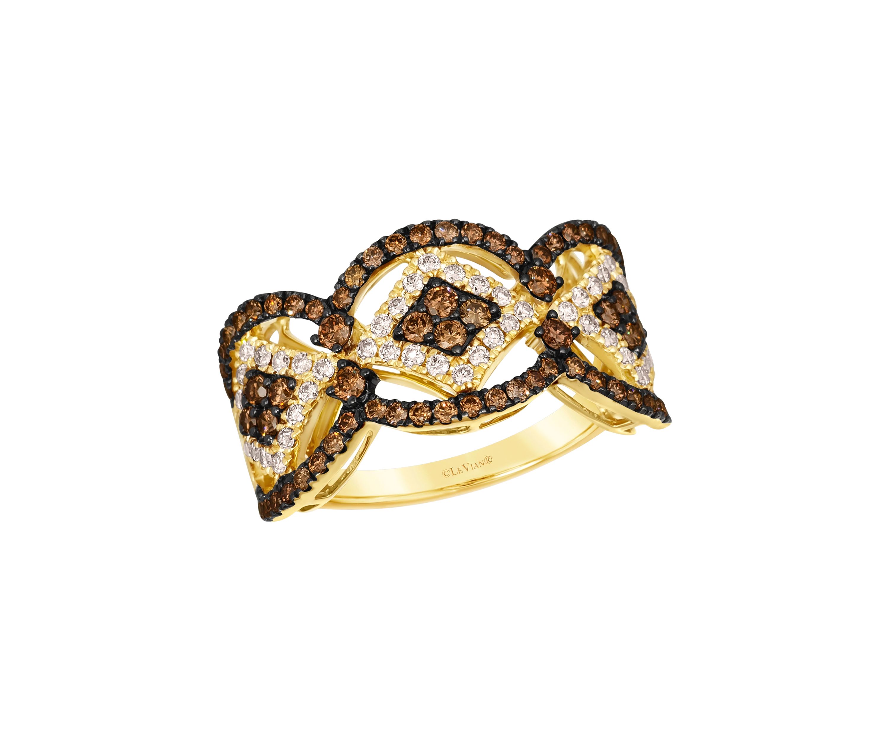 Ring featuring 5/8 ct. t.w. Chocolate Diamonds®, 3/8 ct. t.w. Nude Diamonds™ in 14K Honey Gold™