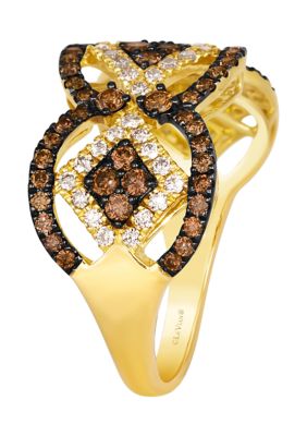 Ring featuring 5/8 ct. t.w. Chocolate Diamonds®, 3/8 ct. t.w. Nude Diamonds™ in 14K Honey Gold™