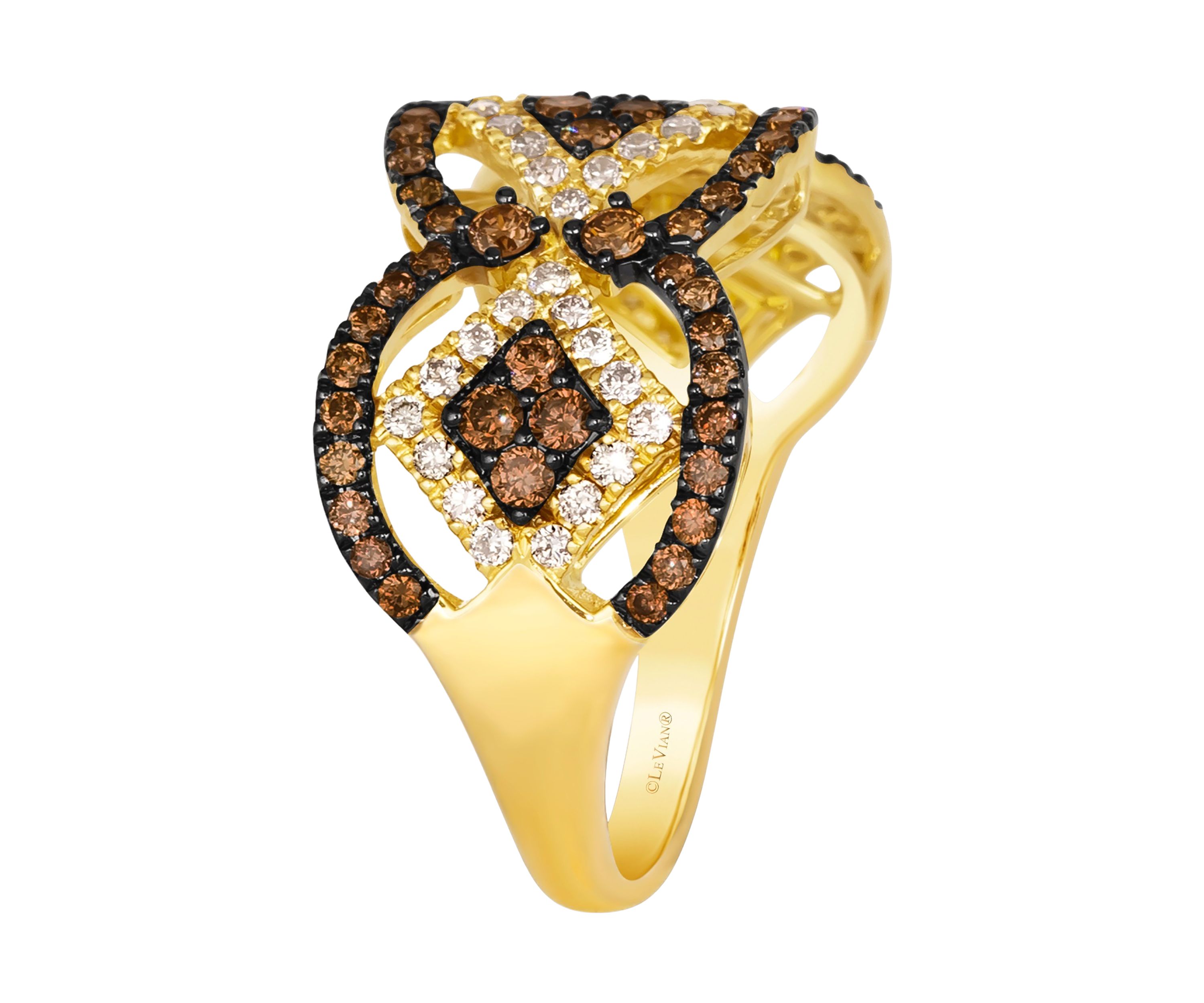 Ring featuring 5/8 ct. t.w. Chocolate Diamonds®, 3/8 ct. t.w. Nude Diamonds™ in 14K Honey Gold™