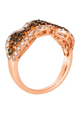 5/8 ct. t.w. Chocolate Diamonds®, 3/4 ct. t.w. Nude Diamonds™ Ring in 14K Strawberry Gold®