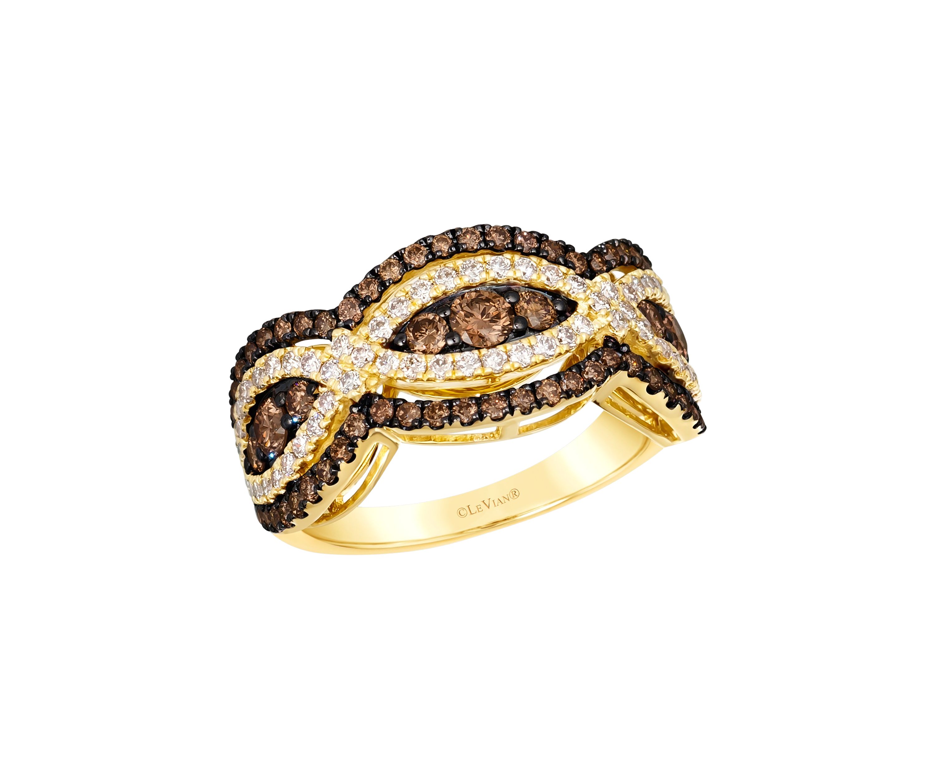 1 ct. t.w. Chocolate Diamonds®, 1/2 ct. t.w. Nude Diamonds™ Ring in 14K Honey Gold™
