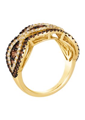 1 ct. t.w. Chocolate Diamonds®, 1/2 ct. t.w. Nude Diamonds™ Ring in 14K Honey Gold™