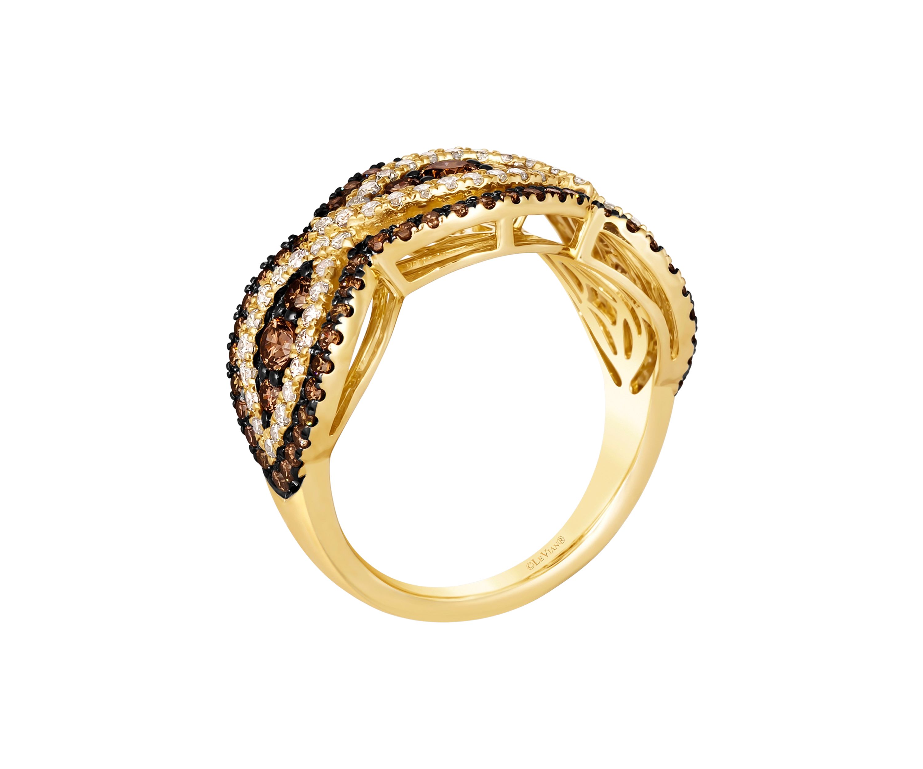 1 ct. t.w. Chocolate Diamonds®, 1/2 ct. t.w. Nude Diamonds™ Ring in 14K Honey Gold™